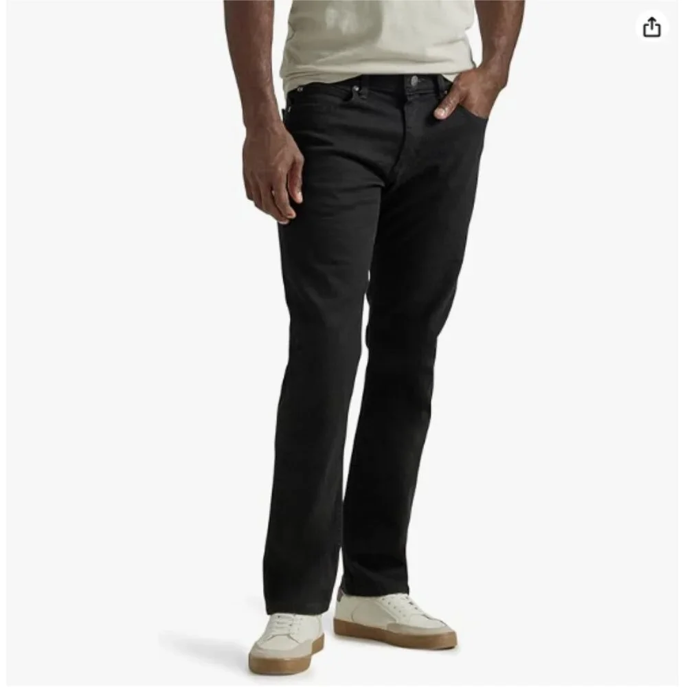 Lee Men's Legendary Slim Straight Jean Overdye Black 42W x 29L